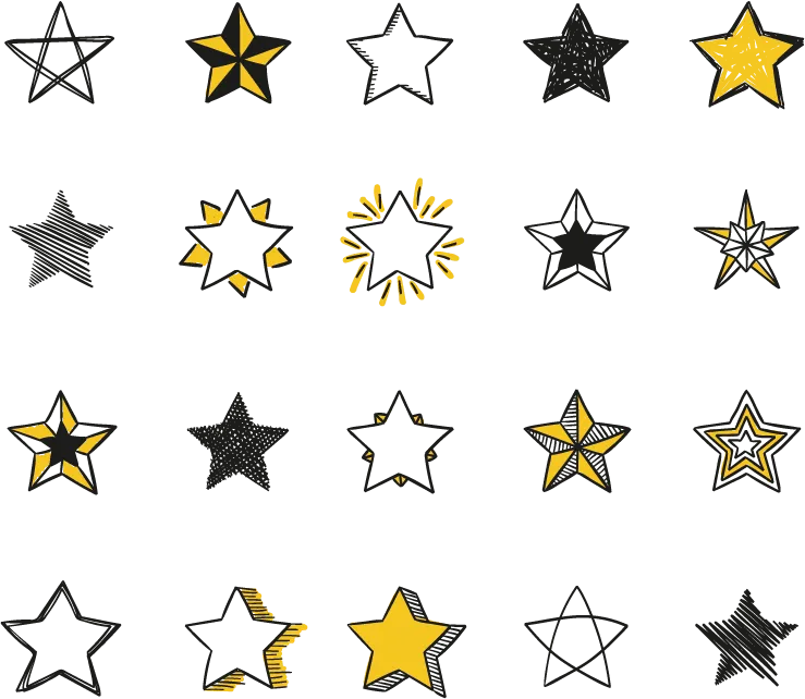 Black and yellow stars, Euclidean Drawing Icon, hand-painted stars, watercolor  Painting, stars, hand png